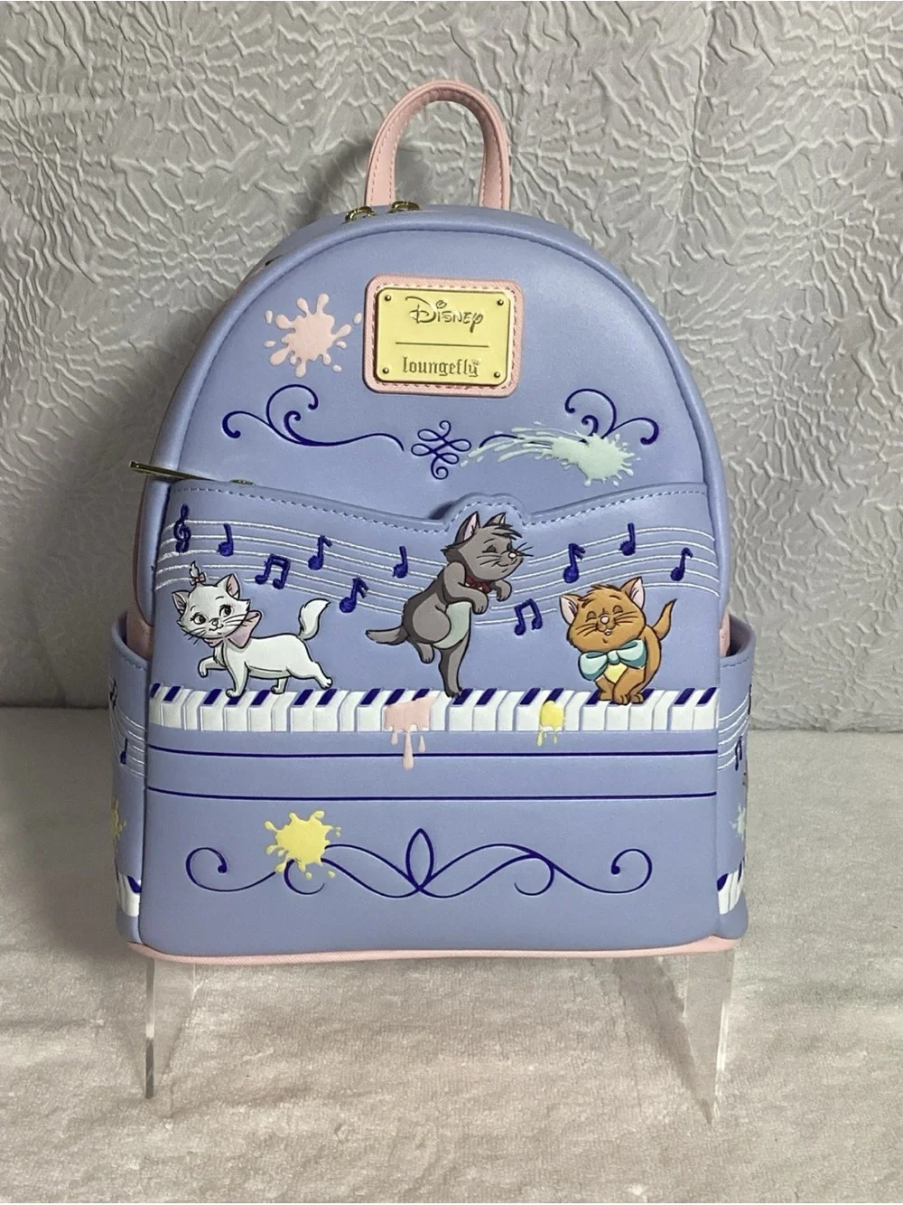 Loungefly Disney Aristocats Kittens On Piano Backpack EUC Box Lunch Exclusive